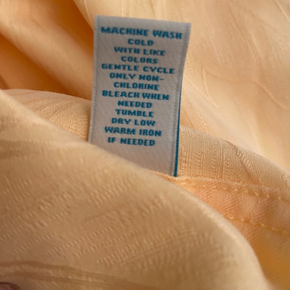 NWT Caribbean Pastel Yellow Collard Button Down Short Sleeved Size Small - Picture 8 of 8